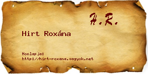 Hirt Roxána névjegykártya